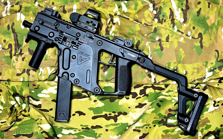 Kriss Vector Super V Submachine Gun, black rifle, War & Army, HD wallpaper