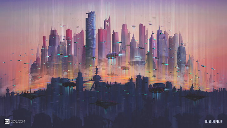 modern city digital wallpaper, GOG.com, futuristic, cityscape