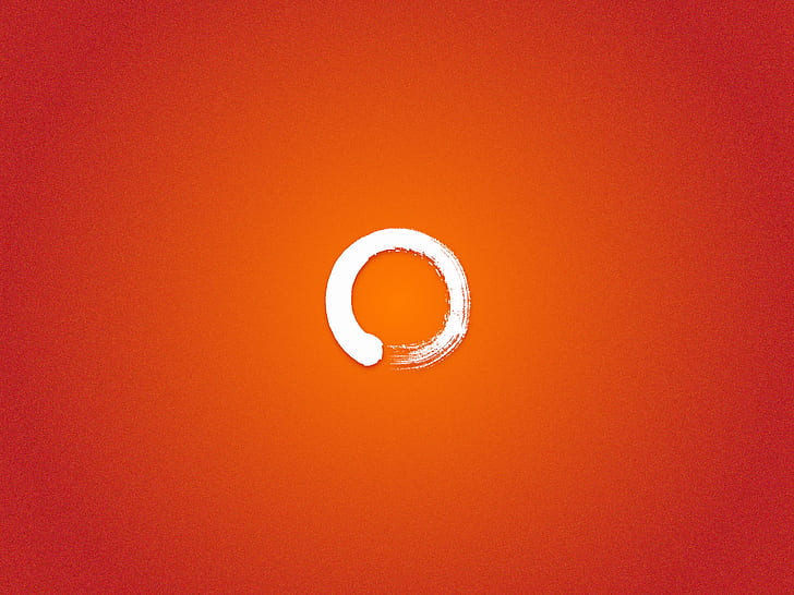orange background, circle, HD wallpaper