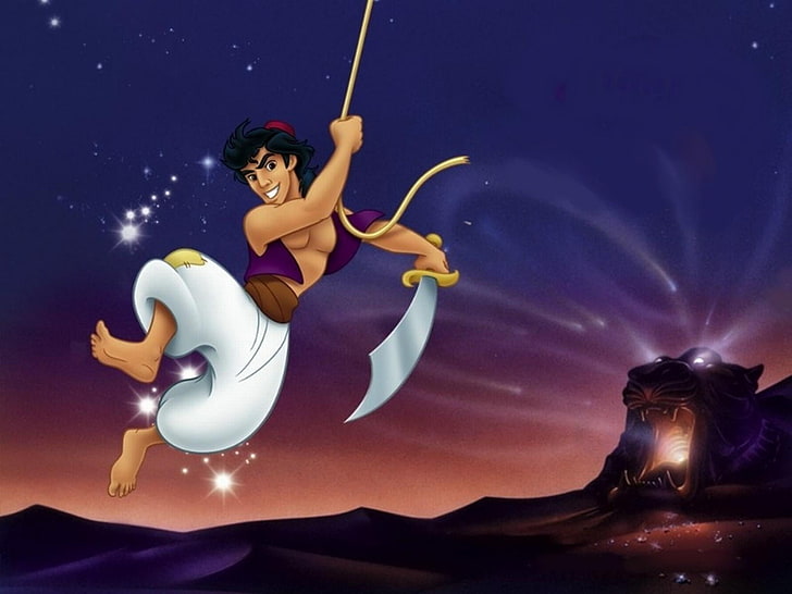 Aladdin Disney, Prince Aladdin, Cartoons, women, one person, adult, HD wallpaper