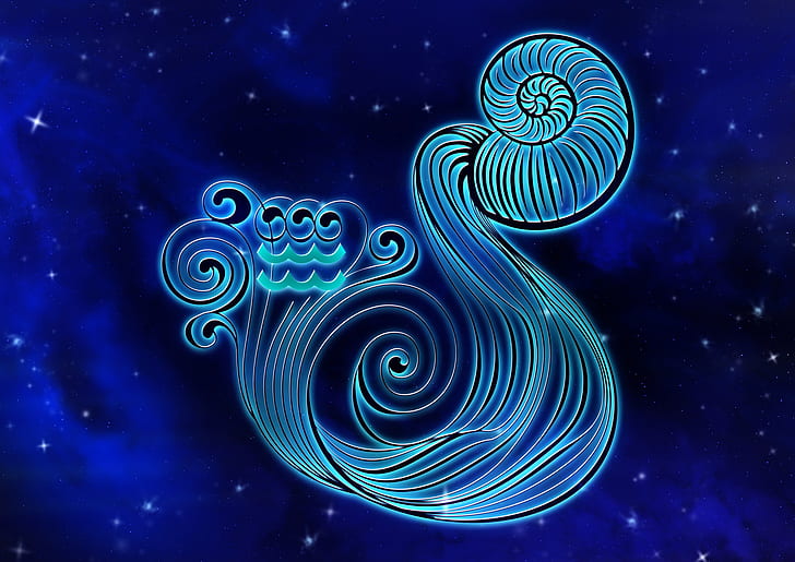 Premium Vector  Aquarius zodiac sign wallpaper for mobile