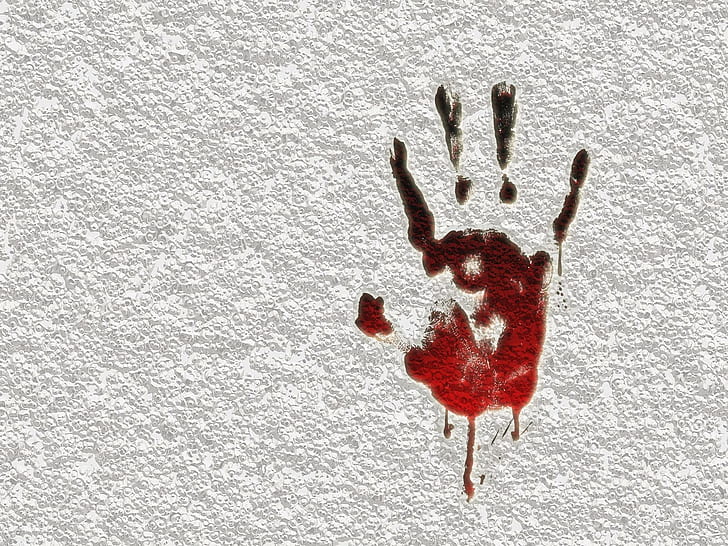 Bloody Handprint!, crime, HD wallpaper