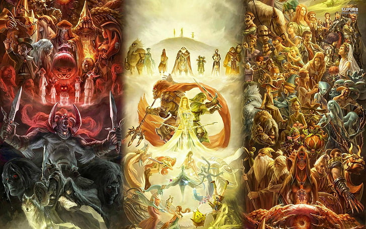 game digital wallpaper, The Legend of Zelda, Link, collage, fantasy art