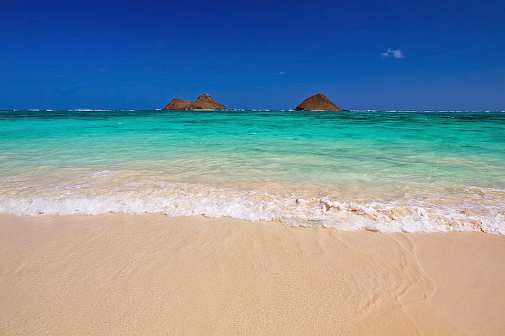 winter, sea, beach, the sky, the ocean, Hawaii, USA, The Pacific ocean, HD wallpaper