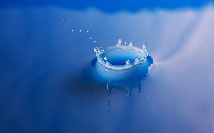 splash of water, water drops, blue, motion, studio shot, splashing, HD wallpaper
