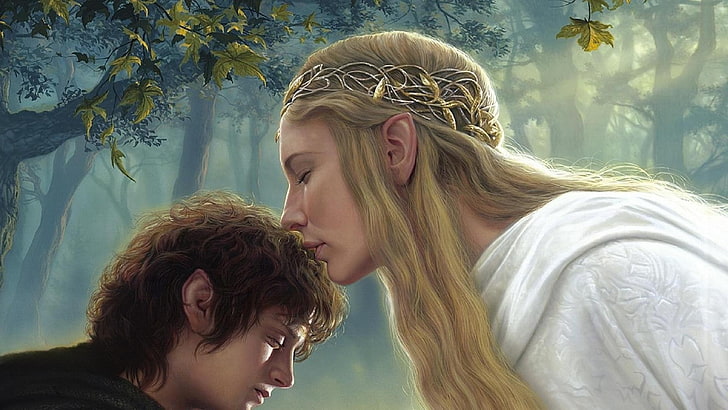 Cate Blanchett, Elijah Wood, fantasy Art, Frodo Baggins, Galadriel