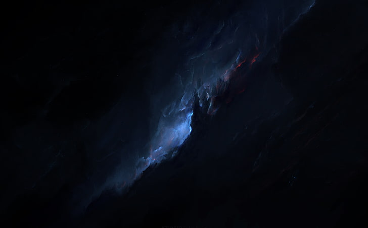 Klyck Nebula, Space, Planet, Galaxy, Blue, Dark, Apple, Amazing, HD wallpaper