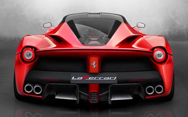 laferrari rear-Car HD Wallpaper, red Ferrari La Ferrari, motor vehicle, HD wallpaper