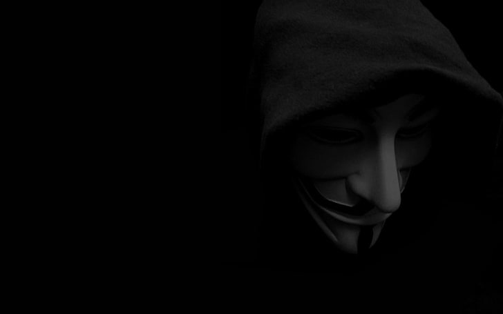 guy fawkes wallpaper, V for Vendetta, Anonymous, mask, dark, monochrome, HD wallpaper