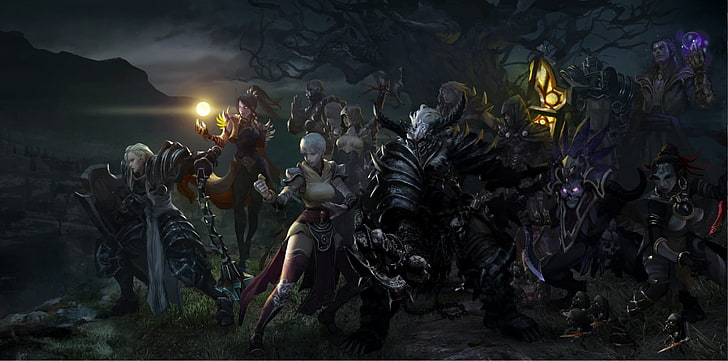 gladiators digital wallpaper, fantasy art, warrior, sword, Diablo 3: Reaper of Souls, HD wallpaper