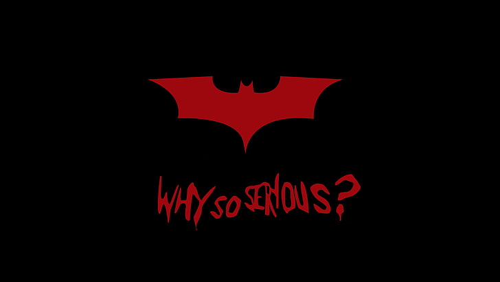 Batman Why So Serious 4K 8K, red, text, indoors, studio shot, HD wallpaper