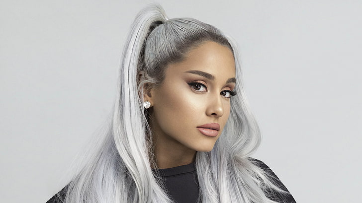 Ariana Grande 5K, headshot, portrait, studio shot, hair, hairstyle