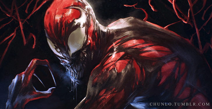 Carnage, Symbiote, digital, MCU, Chun Lo, artwork, Spider-Man, HD wallpaper