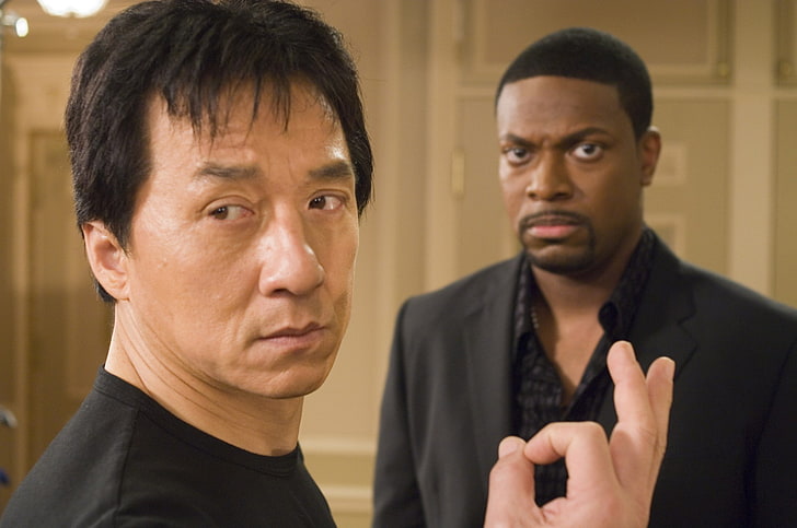 Jackie Chan, action, Comedy, Chris Tucker, rush hour, two people, HD wallpaper
