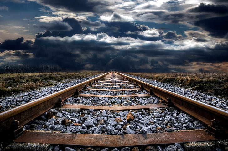 abandoned, railway, old, track, railroad