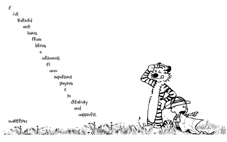 4320x900px | free download | HD wallpaper: calvin and hobbes, text, no  people, paper, communication, copy space | Wallpaper Flare