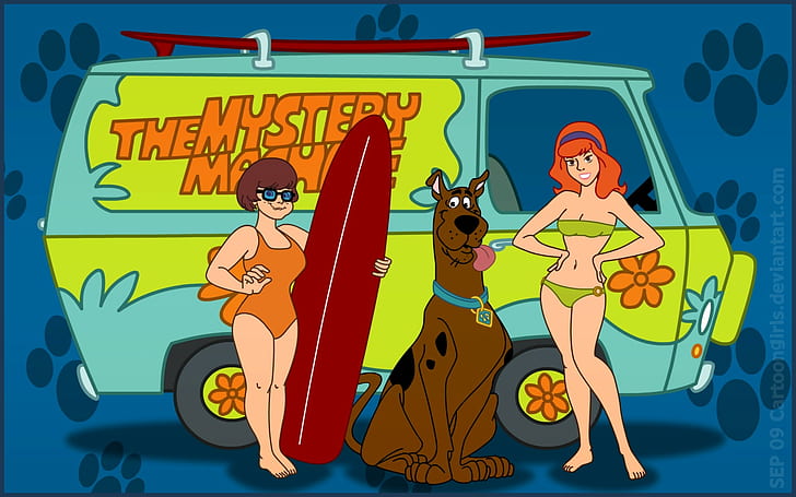 Daphne Blake, Scooby Doo, The Mystery Machine, Velma Dinkley, HD wallpaper