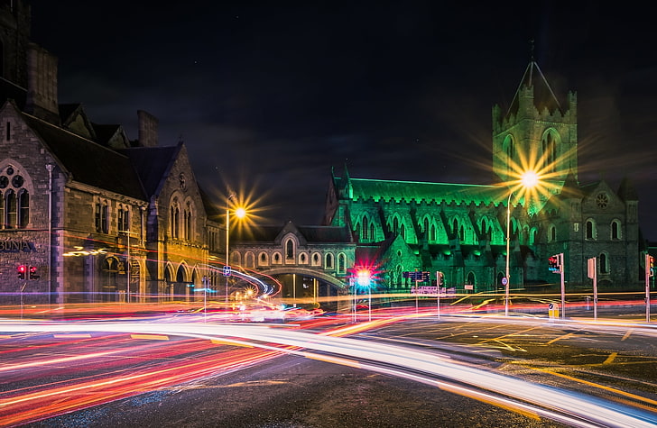 St Patrick's Cathedral Exterior, Dublin,..., City, Travel, Night