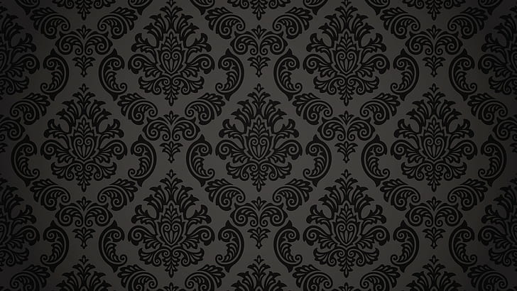 pattern, floral, abstract, dark background, HD wallpaper