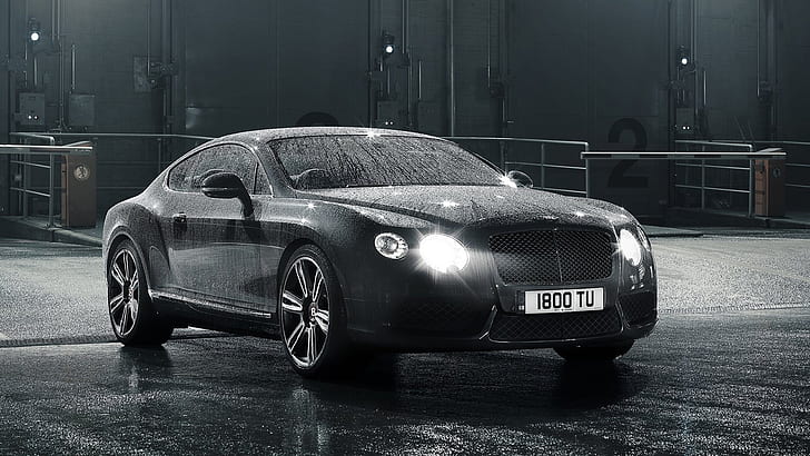 Bentley Continental GT, Car, Wet, Headlights, HD wallpaper