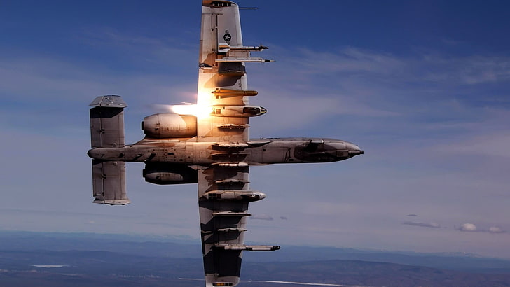white airplane, military aircraft, jets, A-10 Thunderbolt, sky, HD wallpaper