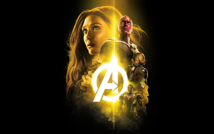 Avengers Infinity War 2018 Yellow Theme Poster, Marvel Avenger wallpaper, HD wallpaper