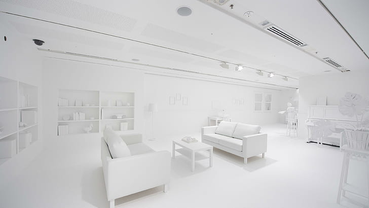 All white room, white living room interior, photography, 3840x2160, HD wallpaper