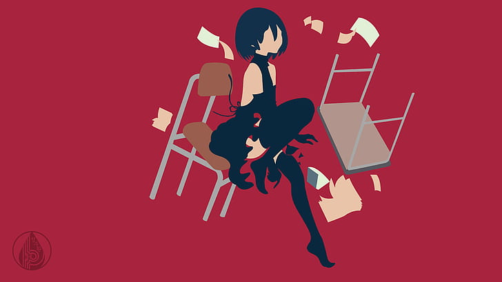 anime girls, Monogatari Series, Oshino Ougi, vector, vector art, HD wallpaper