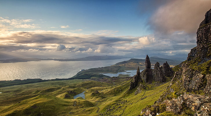mountains, nature, Isle of Skye, 4K, Europe, Scotland, HD wallpaper