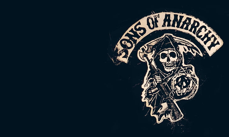 Sons of Anarchy logo, minimalism, the series, children of anarchy, HD wallpaper