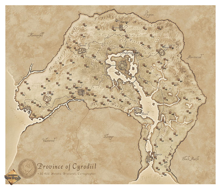 The Elder Scrolls IV: Oblivion, map, video games, HD wallpaper