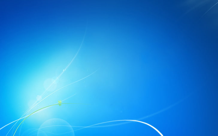 blue and teal wallpaper, Windows 7, technology, minimalism, cyan, HD wallpaper