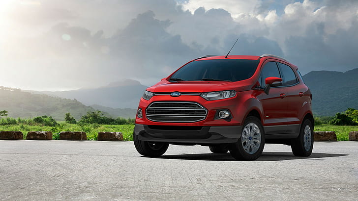 Ford EcoSport, car, vehicle, red cars, HD wallpaper