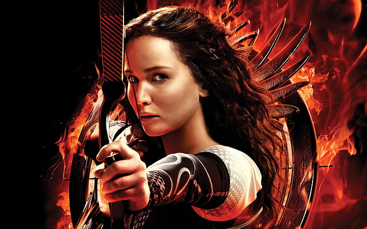 women, The Hunger Games, movies, Jennifer Lawrence, one person