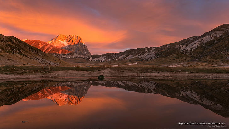 Big Horn of Gran Sasso Mountain, Abruzzo, Italy, Mountains, HD wallpaper