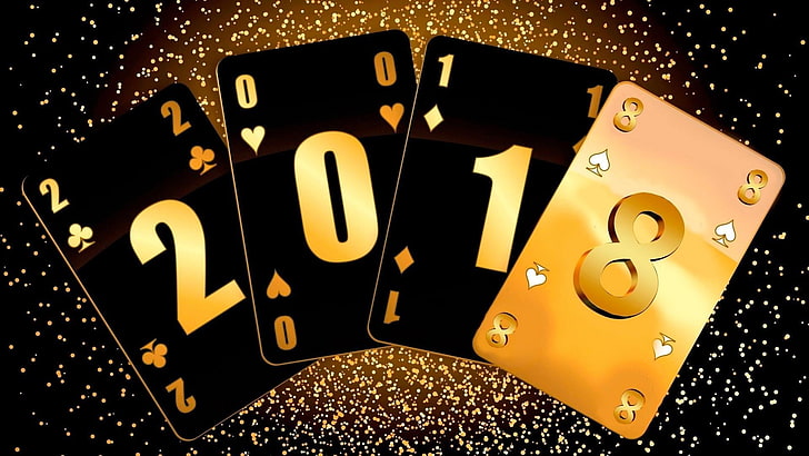 2018, gold, playing card, event, cards, graphic design, graphics, HD wallpaper