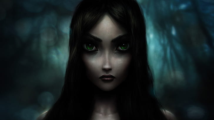 Dark Alice Alice: Madness Returns HD, woman with black hair animation, HD wallpaper