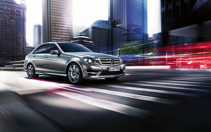 2013 Mercedes-Benz C Class, silver mercedes-benz c350, HD wallpaper