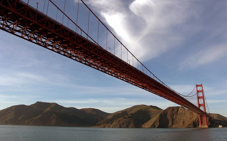 brown and black wooden frame, Golden Gate Bridge, San Francisco, HD wallpaper