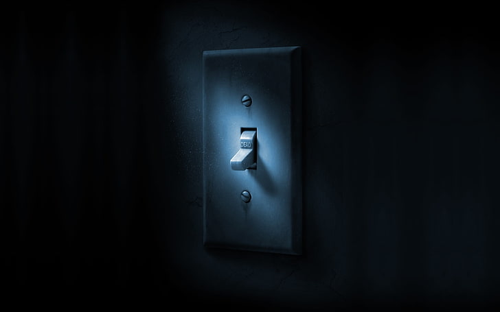 white electric switch, darkness, death, the inscription, the game, HD wallpaper