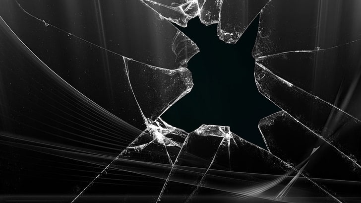 clear glass, monochrome, broken glass, spider web, close-up, animal themes, HD wallpaper