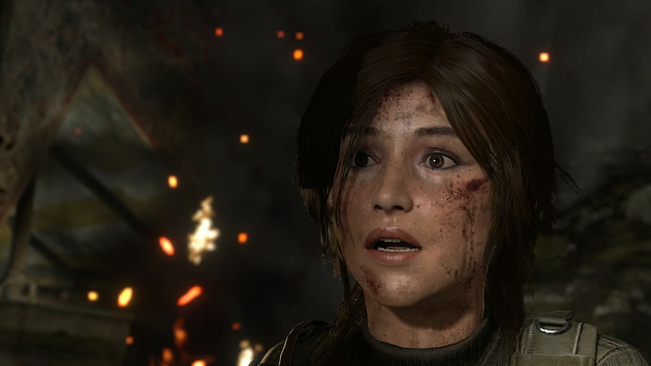 Rise of the Tomb Raider, Lara Croft, brunette, brown eyes, looking into the distance, HD wallpaper