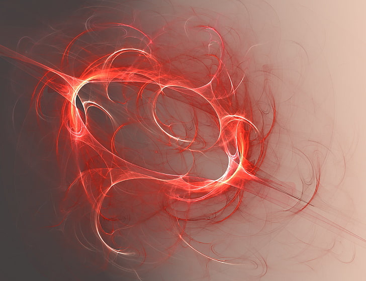 red and black corded headphones, abstract, fractal, digital art