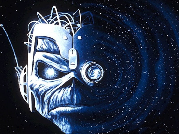 alien wearing mask digital wallpaper, Band (Music), Iron Maiden