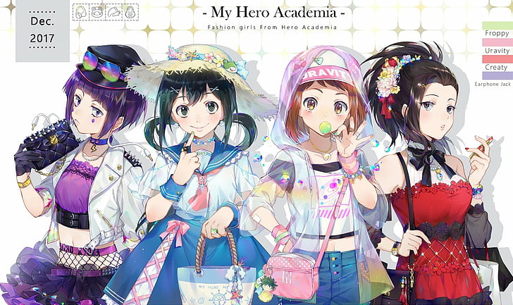 Anime, My Hero Academia, Kyouka Jirou, Momo Yaoyorozu, Ochaco Uraraka