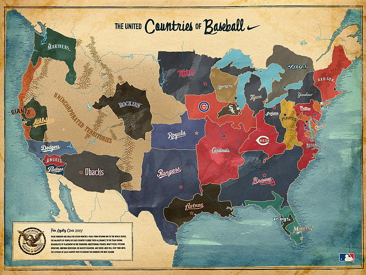 guide map poster, USA, baseball, sport, text, communication, world map