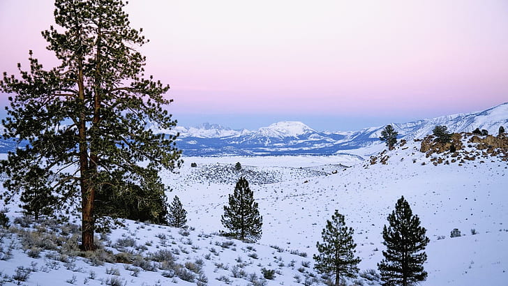 Sierra Nevada, snow field photo, nature, 1920x1080, mountain, HD wallpaper