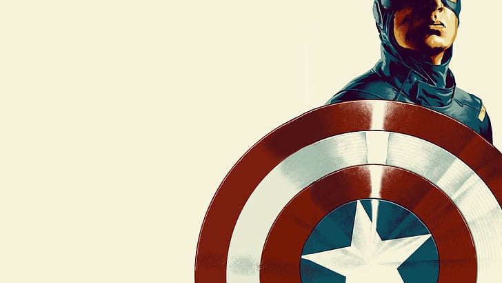 Captain America digital wallpaper, comics, copy space, clear sky