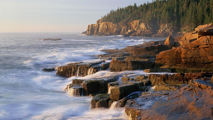 coast, nature, water, sea, rock, beauty in nature, motion, scenics - nature, HD wallpaper