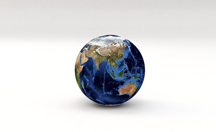 Earth Planet 3D Model Asia, Oceania, Artistic, Blue, World, Globe, HD wallpaper